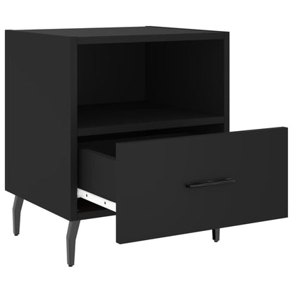Mesitas De Noche 2 Uds Madera Ingeniería Negro 40x35x47,5 Cm_3