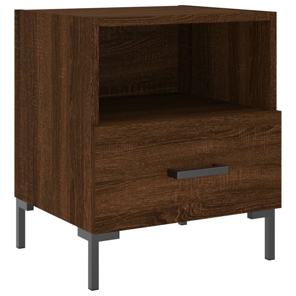 Mesita Noche 2 Uds Madera Ingeniería Marrón Roble 40x35x47,5 Cm_4