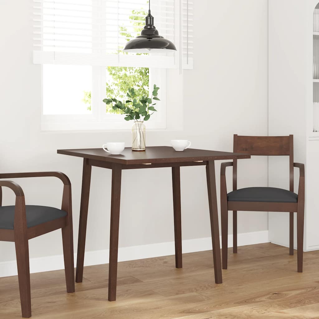 Mesa De Comedor De Madera Maciza De Caucho Marrón_1