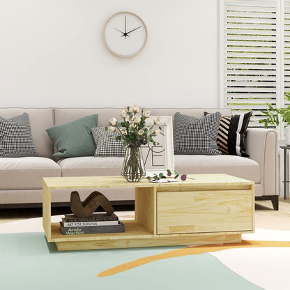 Mesa De Centro De Madera Maciza De Pino 110x50x33,5 Cm_1