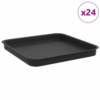 Bandeja Cuadrada Para Flores 24 Pcs Negro 21 X 21 X 2 Cm_0