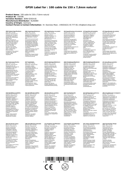 100 Bridas Reutilizables 150 X 7,6mm