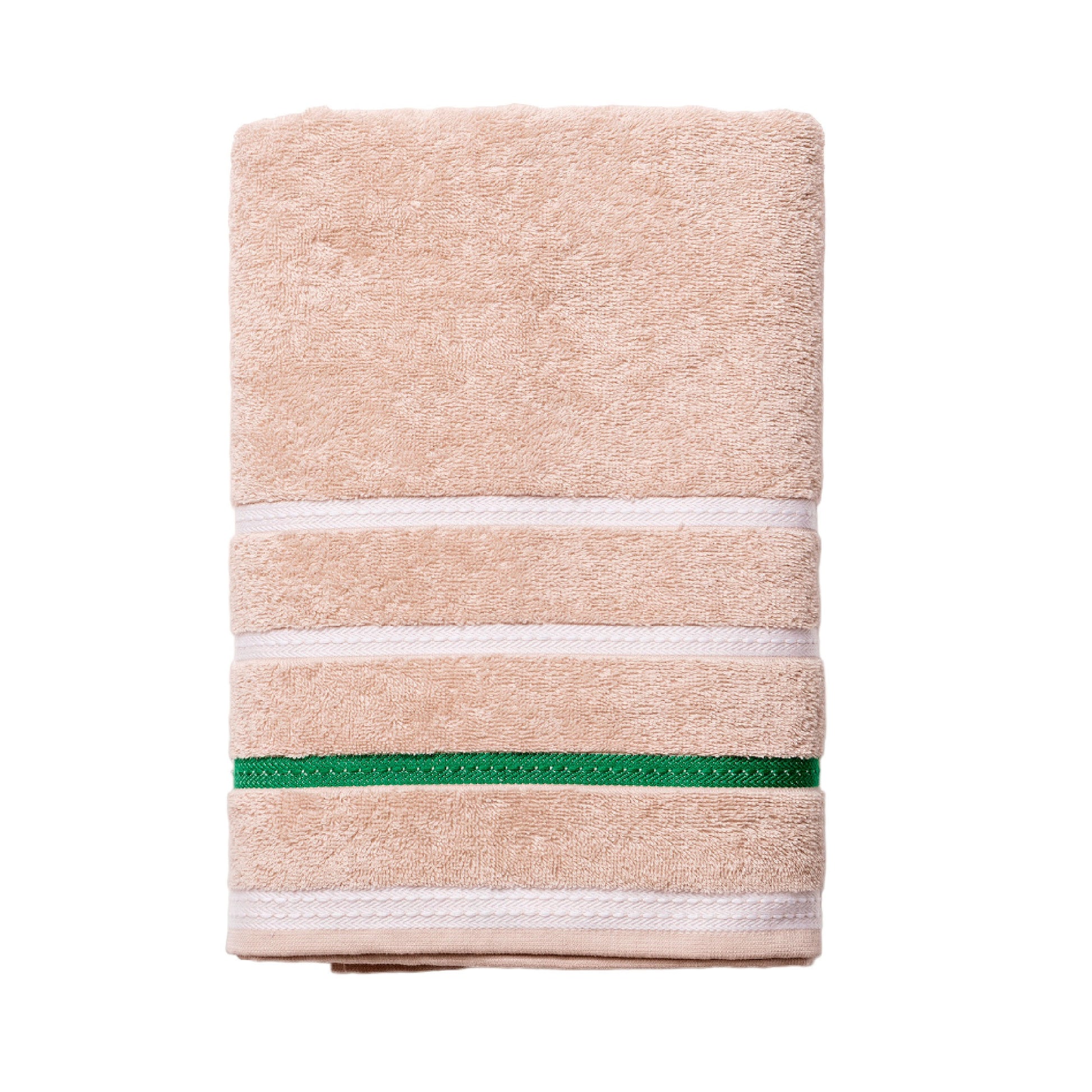 Toalla De Baño 70x140cm 450gms 100% Algodón Beige Con Rayas_0