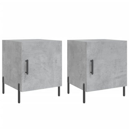 Mesitas Noche 2 Uds Madera Ingeniería Gris Hormigón 40x40x50 Cm_0