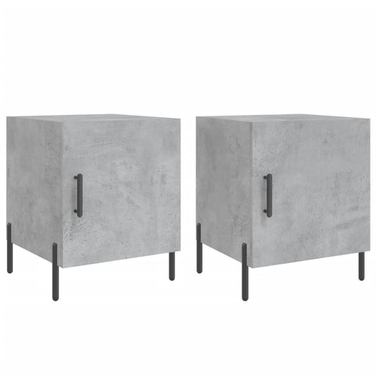 Mesitas Noche 2 Uds Madera Ingeniería Gris Hormigón 40x40x50 Cm_0
