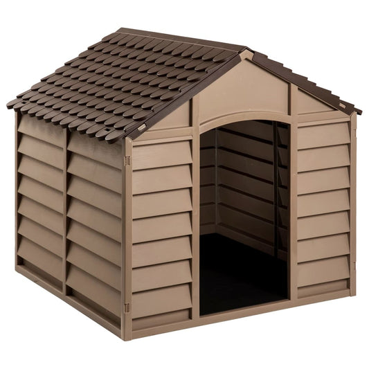 Vidaxl Caseta Para Perros Polipropileno Marrón 86x84x82 Cm_0