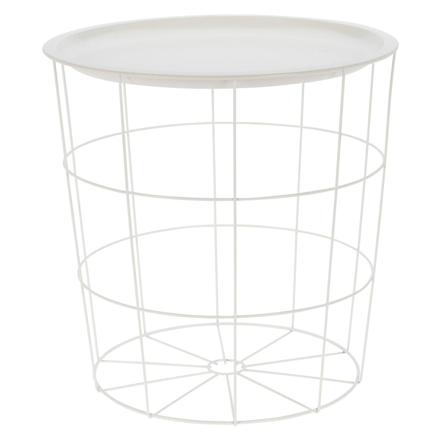 Well Home Mesa Auxiliar En Metal Color Blanco Ø40x40cm_0