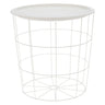 Well Home Mesa Auxiliar En Metal Color Blanco Ø40x40cm