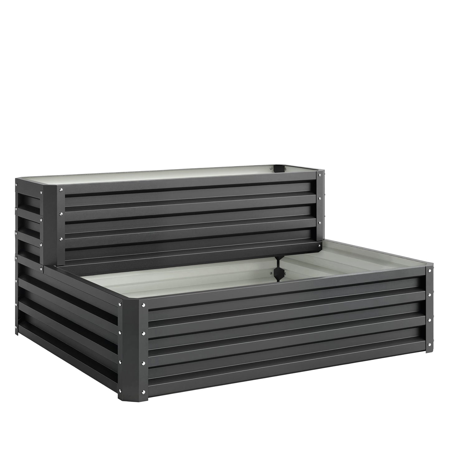 Outsunny Huerto Urbano De 2 Niveles Diseño De Escalera 120x101x58 Cm Gris Oscuro_0