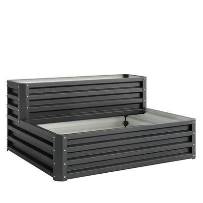 Outsunny Huerto Urbano De 2 Niveles Diseño De Escalera 120x101x58 Cm Gris Oscuro_0