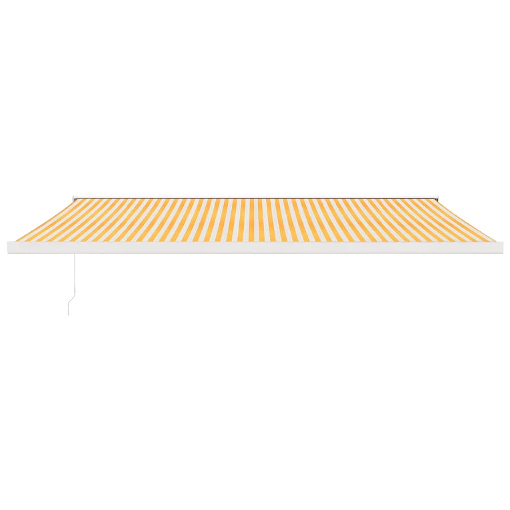 Toldo Retráctil Aluminio Y Tela Amarillo Y Blanco 5x3 M_2