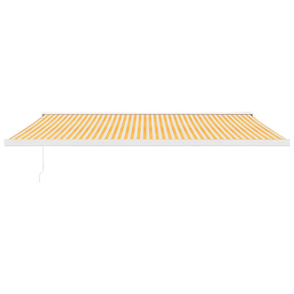 Toldo Retráctil Aluminio Y Tela Amarillo Y Blanco 5x3 M_2