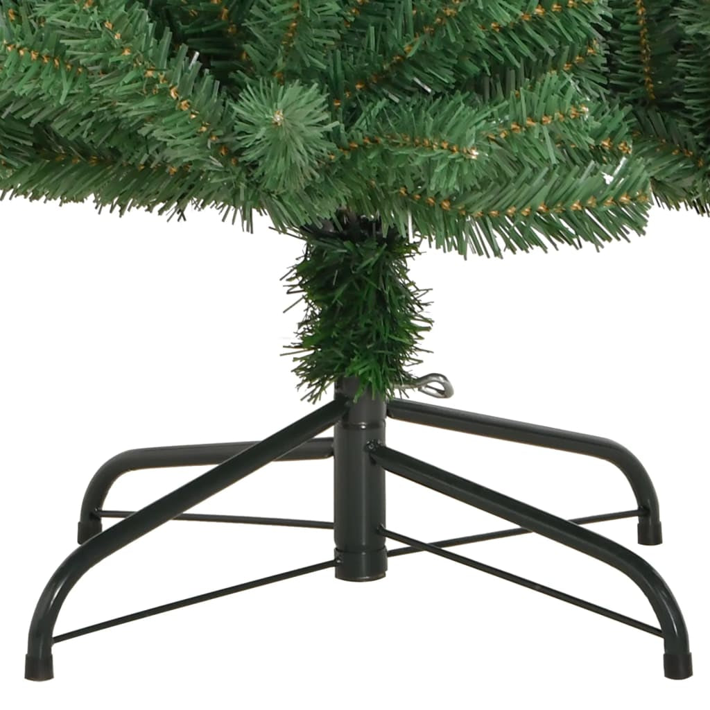 Vidaxl Árbol De Navidad Artificial Con Bisagras Y Soporte Verde 210 Cm_3