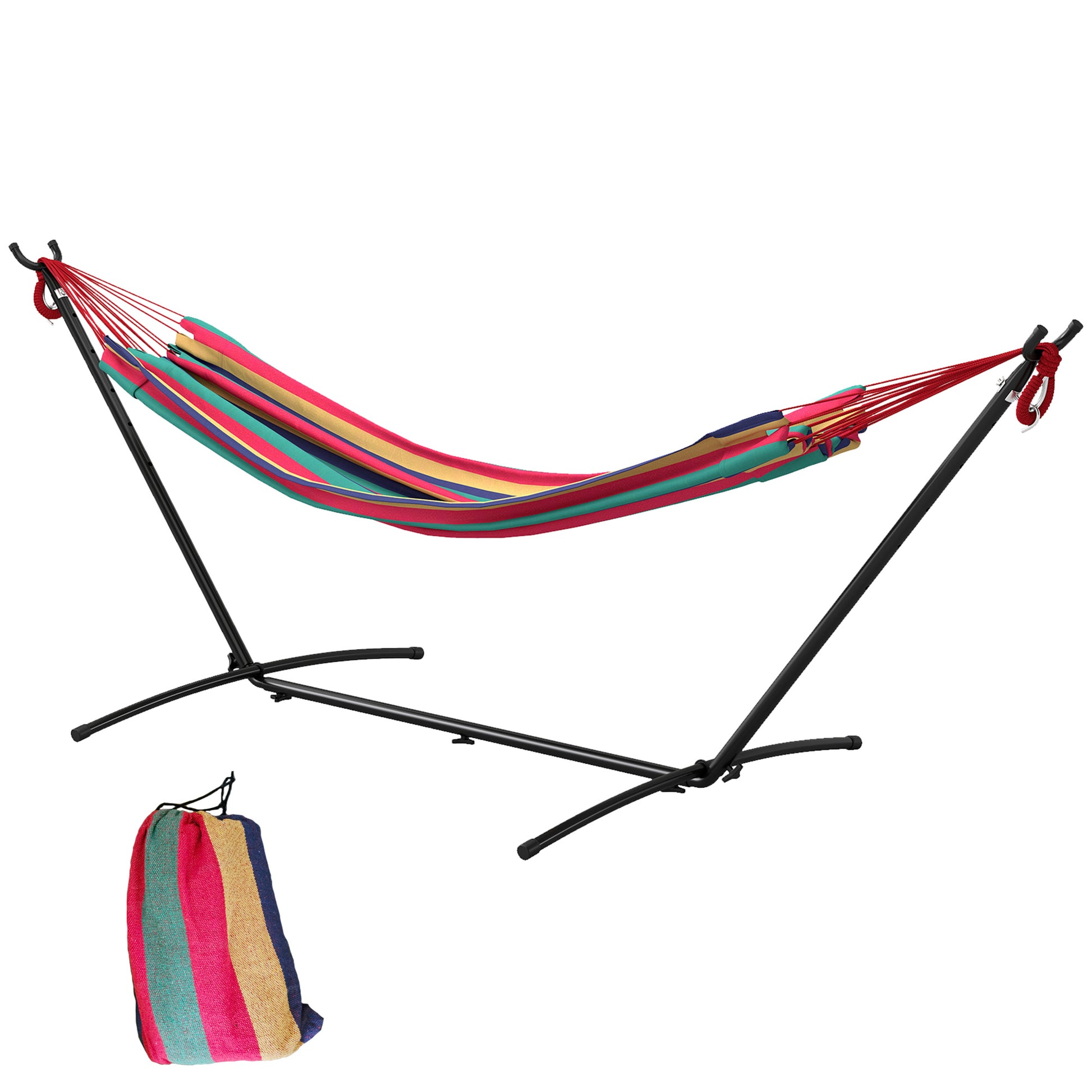 Outsunny Hamaca Con Soporte 310x117 Cm Hamaca De Camping Con Bolsa De Transporte_0