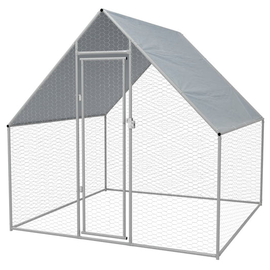 Vidaxl Jaula Gallinero De Exterior De Acero Galvanizado 2x2x1,92 M_0