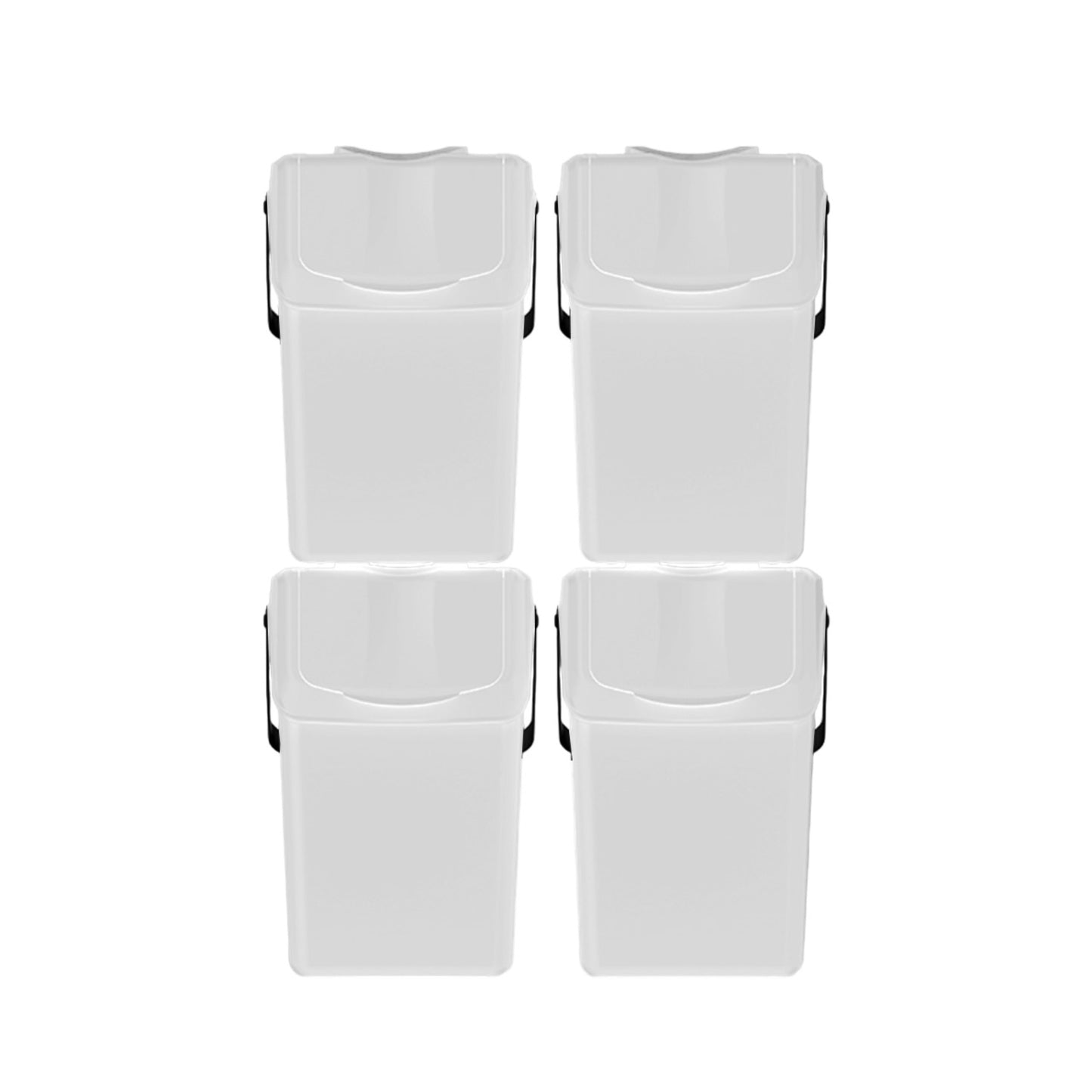 Set De 4 Cubos De Basura Keden Sortibox Para Reciclado, Blanco Roto, Volumen 4x25l_0