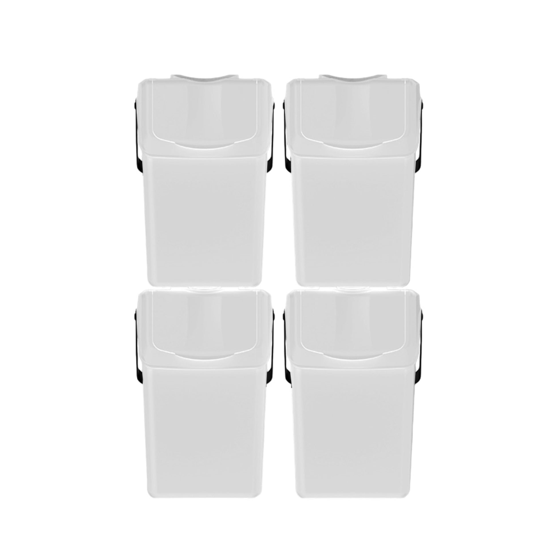 Set De 4 Cubos De Basura Keden Sortibox Para Reciclado, Blanco Roto, Volumen 4x25l_0