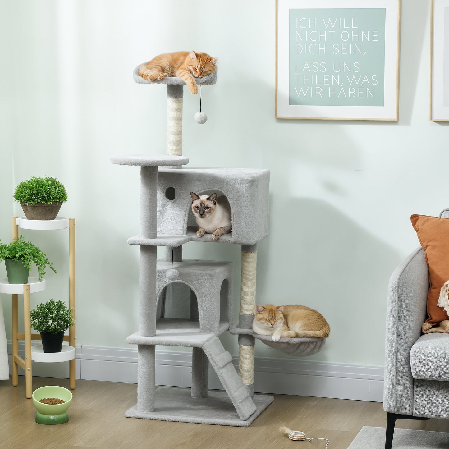 Pawhut Árbol Rascador Para Gatos_1