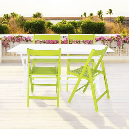 Well Home Mobiliario & Decoración - Pack 4 Sillas Bas En Madera De Haya, Acabado Verde