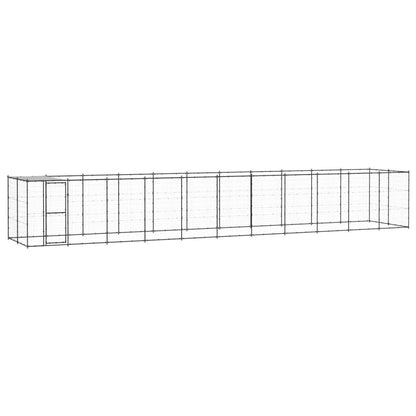 Vidaxl Perrera De Exterior De Acero Con Techo 26,62 M²_0