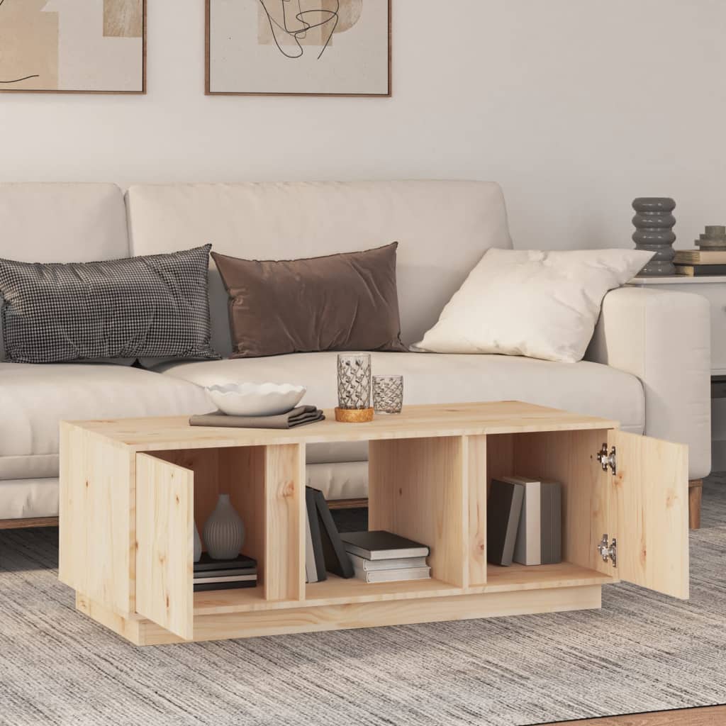 Mesa De Centro De Madera Maciza De Pino 110x50x40 Cm_1