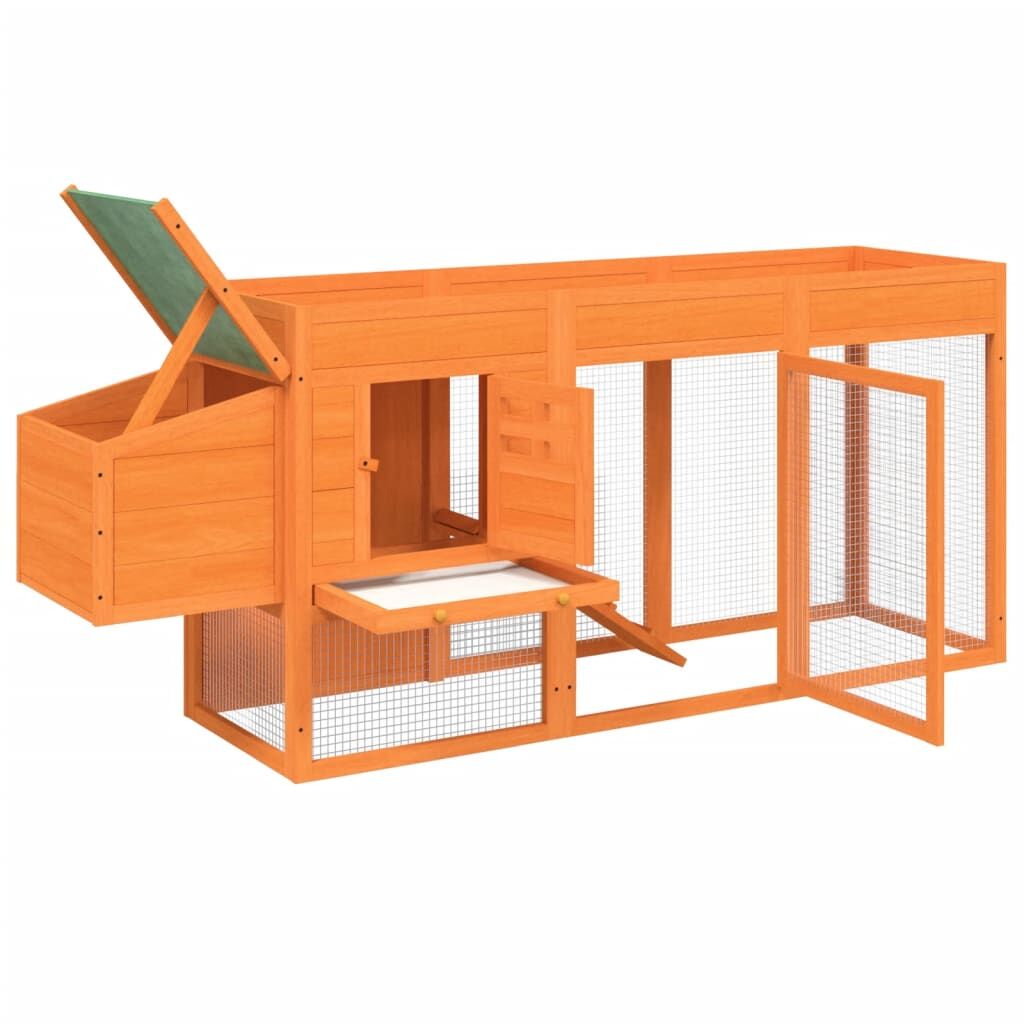 Vidaxl Gallinero Madera Maciza De Pino Marrón 204x50x84 Cm_4