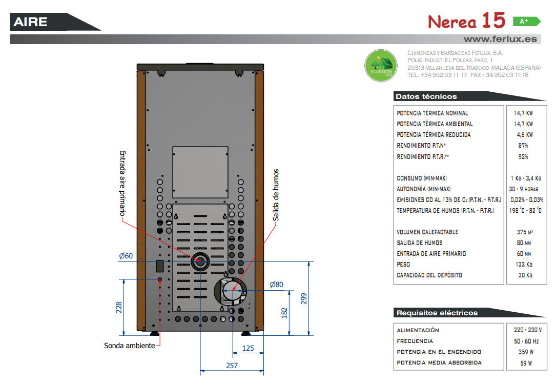 Bricosol Estufa De Pellets Nerea 15 Marron Vintage De Ferlux_4