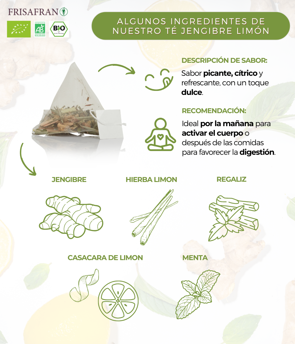 Infusión De Jengibre-limón Ecológica |granel | Calidad | Frisafran 100 G_4