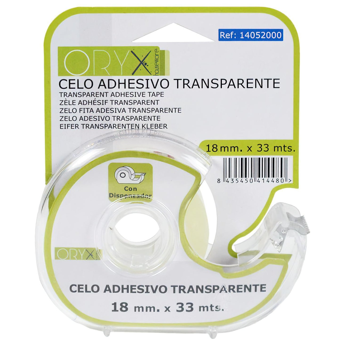 Cinta Celo Adhesivo Transparente 18 Mm. X 33 Mts. Con Dispensador._0