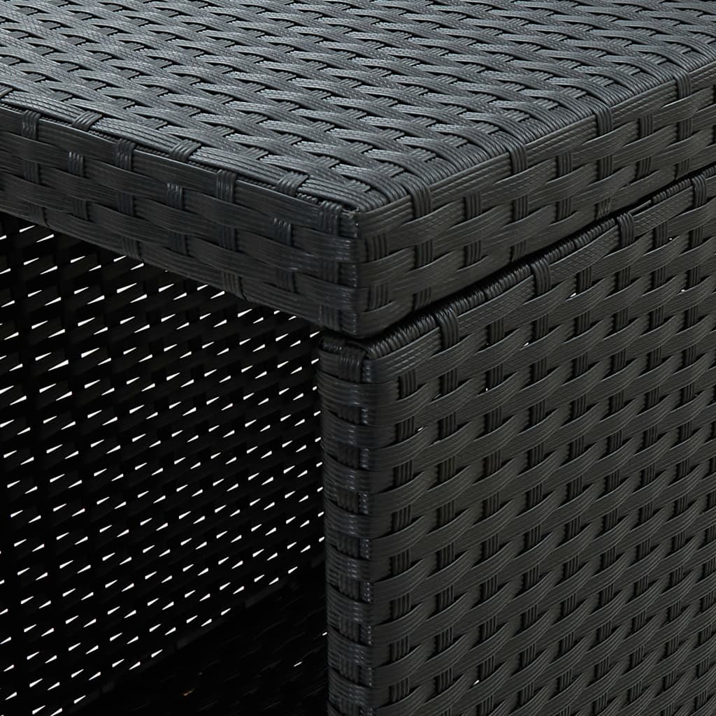 Mesa Bar Estante Almacenaje 120x60x110cm Ratán Sintético Negro_4