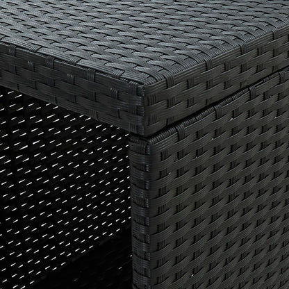 Mesa Bar Estante Almacenaje 120x60x110cm Ratán Sintético Negro_4