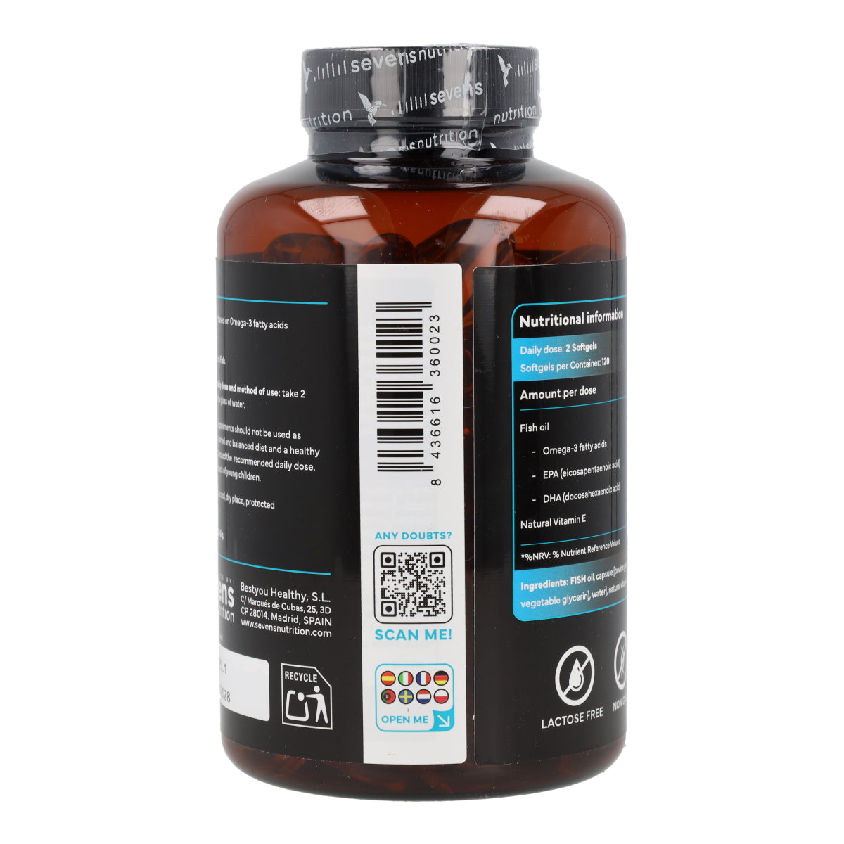 Omega 3 Sevens Nutrition 120 cápsulas