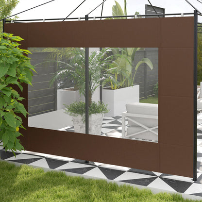 Outsunny Paredes Laterales Para Carpa De 2 Paneles 295x195 Cm Marrón_3