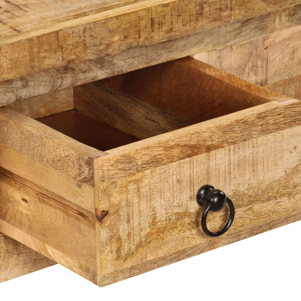 Mesa De Centro De Madera Maciza De Mango 90x45x35 Cm_2