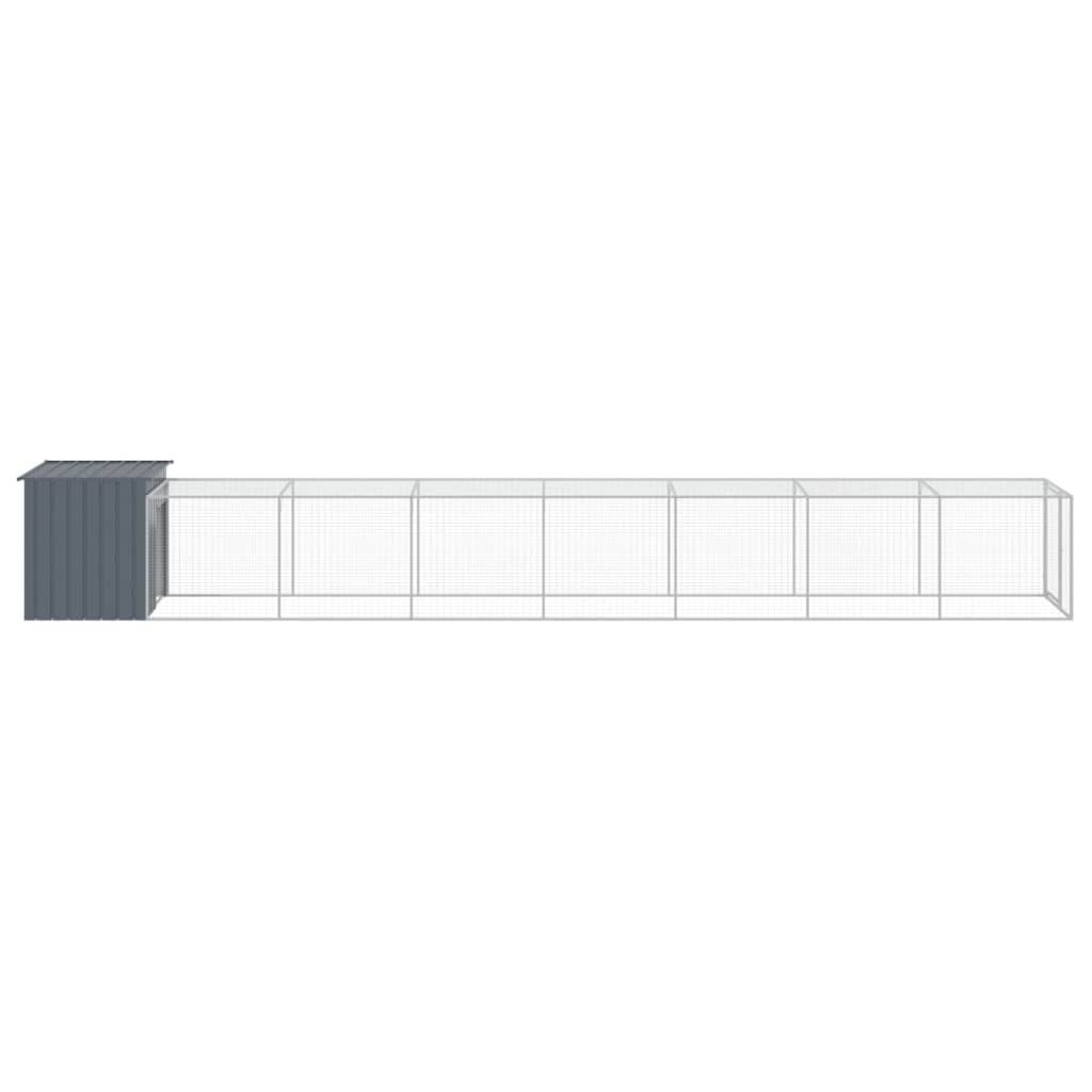 Vidaxl Gallinero Con Corral Acero Galvanizado Gris 110x813x110 Cm_3