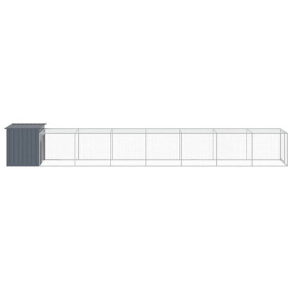 Vidaxl Gallinero Con Corral Acero Galvanizado Gris 110x813x110 Cm_3