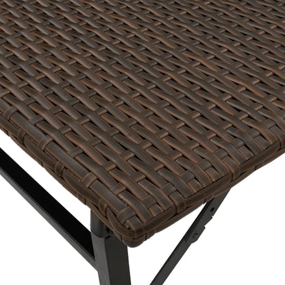 Juego De Comedor De Jardín Plegable 5 Piezas Ratán Pe Marrón / Vetonek_2