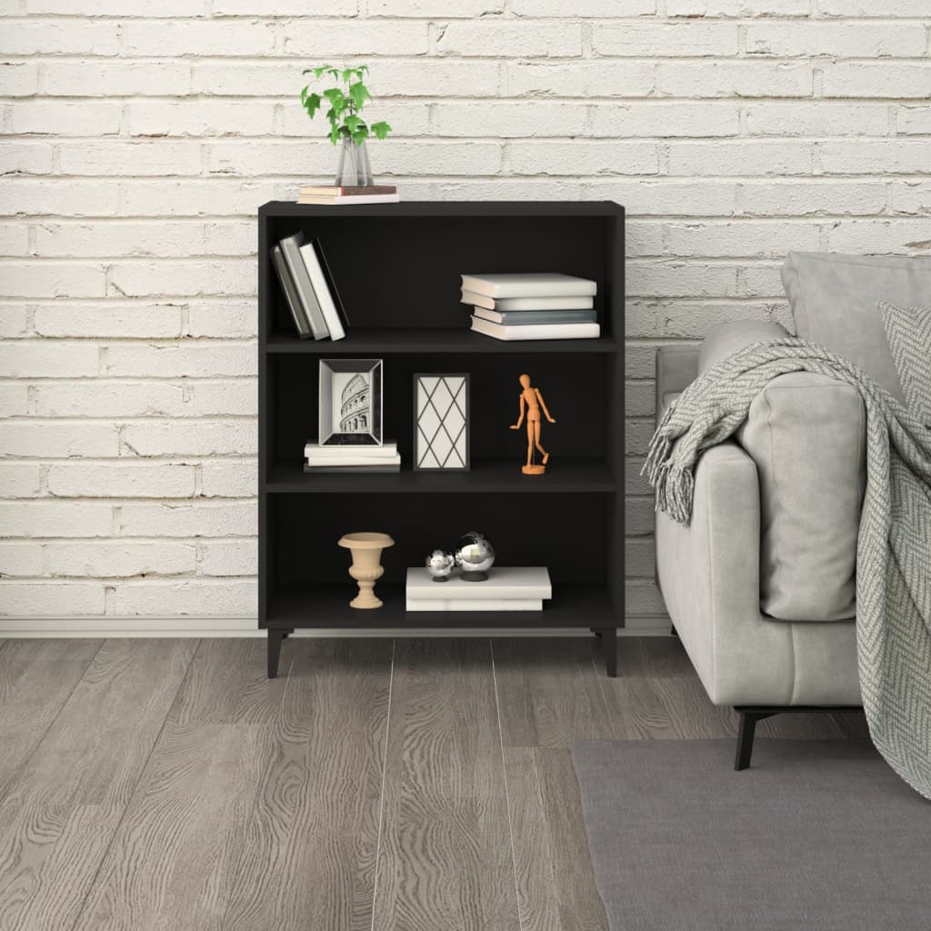 Aparador De Madera Contrachapada Negro 69,5x32,5x90 Cm / Vetonek_3
