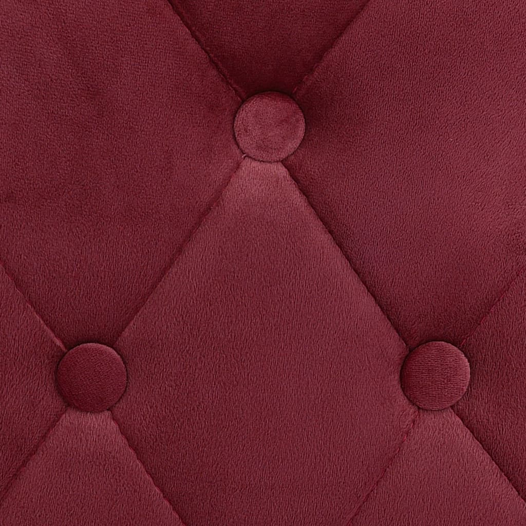 Taburetes De Cocina 2 Unidades Terciopelo Rojo Vino Tinto_4
