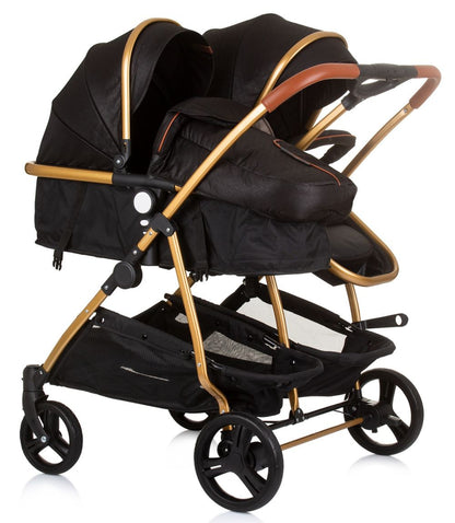 Carrito De Bebé Gemelar Dúo Smart Con 1 Grupo 0+ Obsidian Gold_1