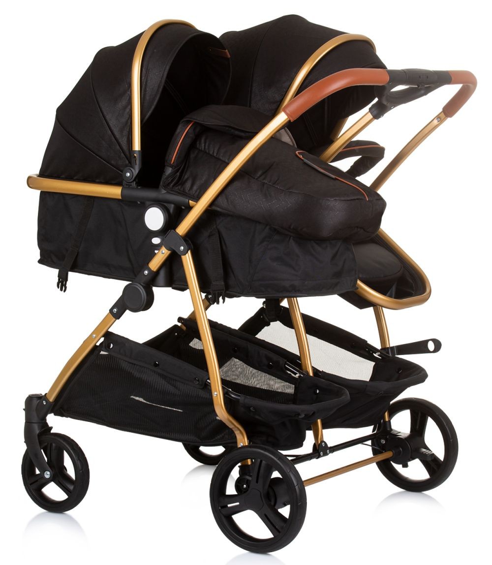 Carrito De Bebé Gemelar Dúo Smart Con 2 Grupo 0+ Obsidian Gold_1