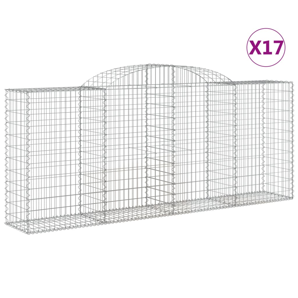 Cestas Gaviones 17 Uds Forma De Arco Hierro 300x50x120/140 Cm_0