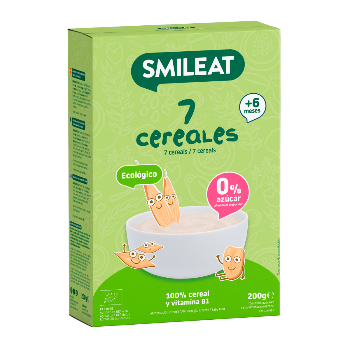 PROMO 3x Papilla de 7 Cereales Eco Smileat 200g