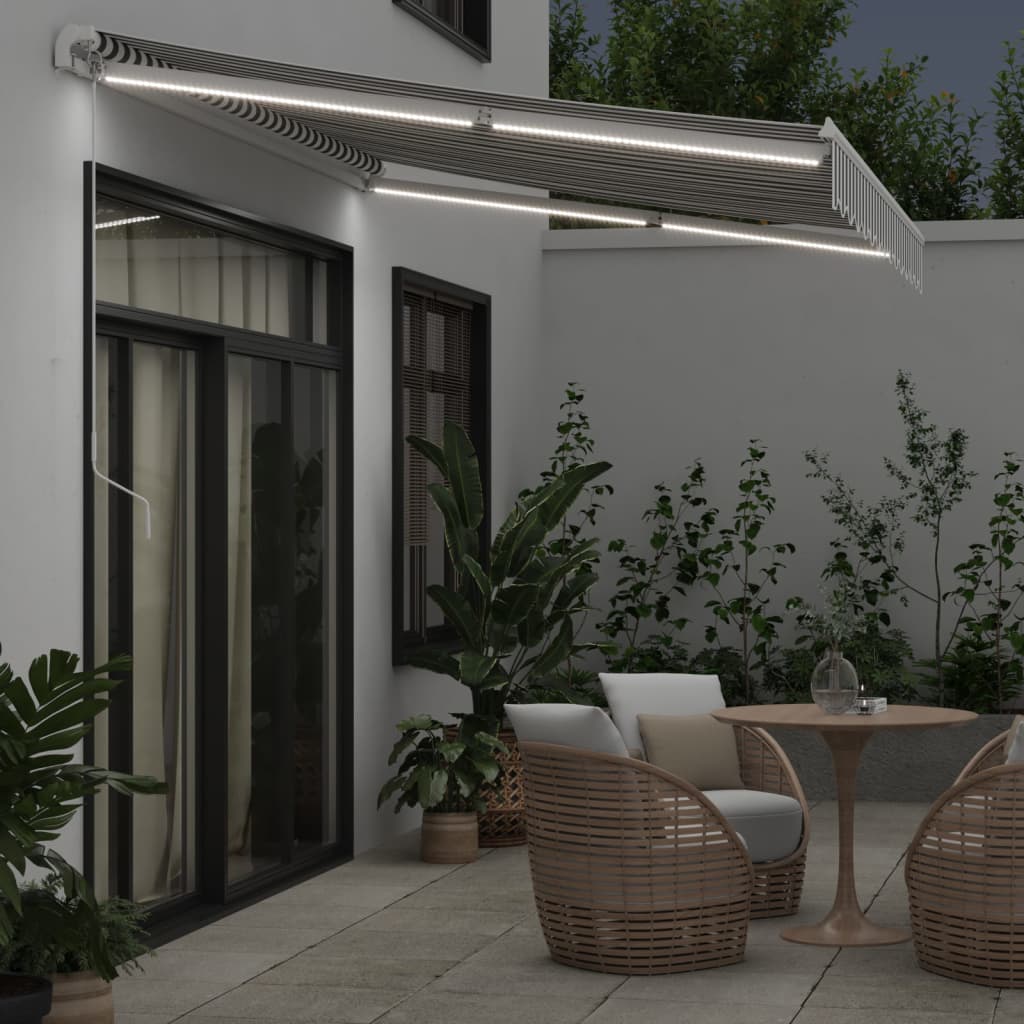 Toldo Retráctil Manual Con Led Antracita Y Blanco 350x250 Cm_2