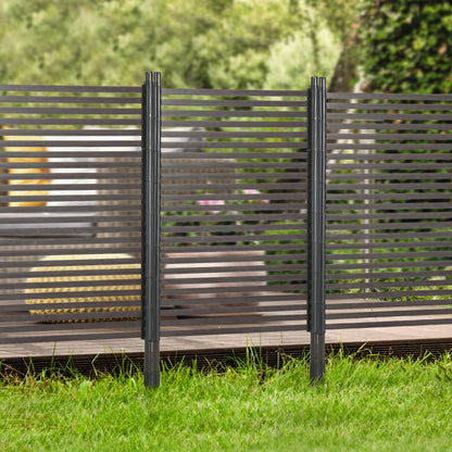 Outsunny Valla De Jardín De Acero Con Revestimiento De Pe 93x22x150 Cm Marrón_3