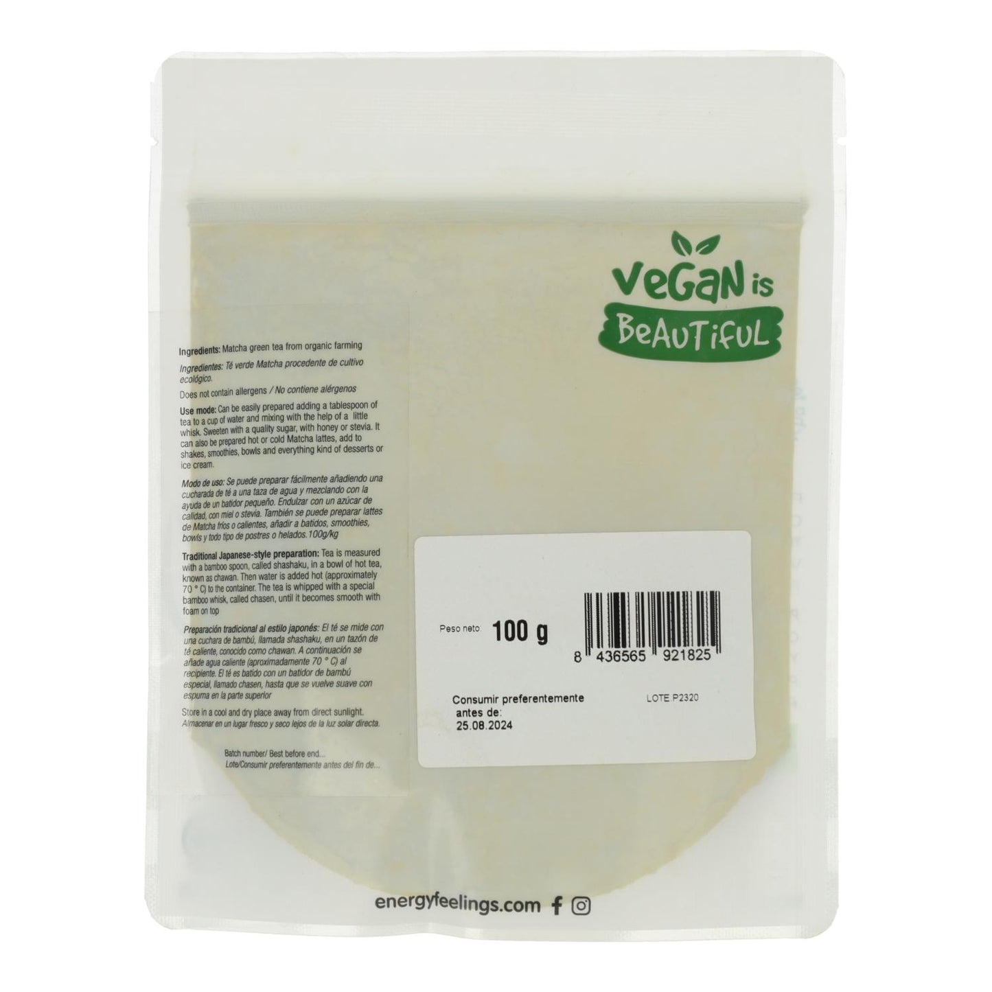 Té verde Matcha ECO Energy Feelings 100 g