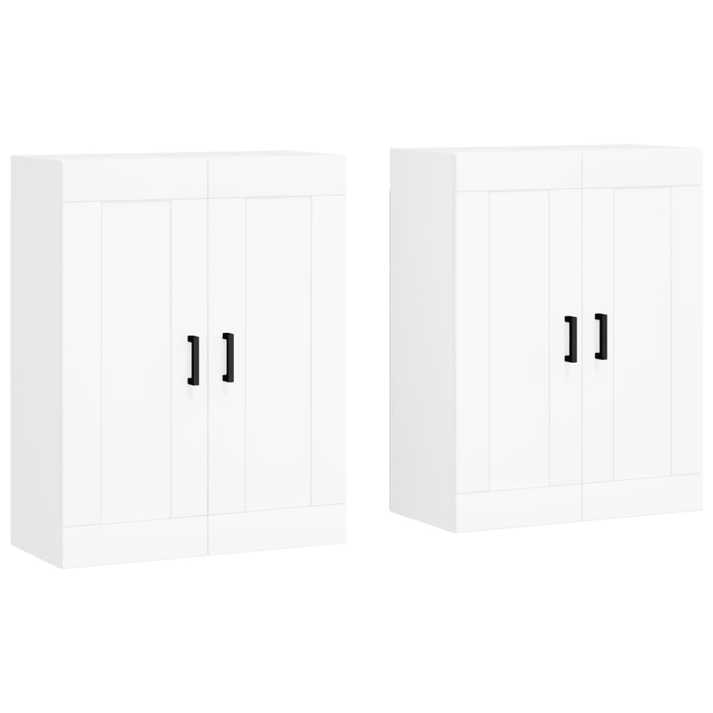 Armarios De Pared 2 Uds Madera De Ingeniería Blanco_1