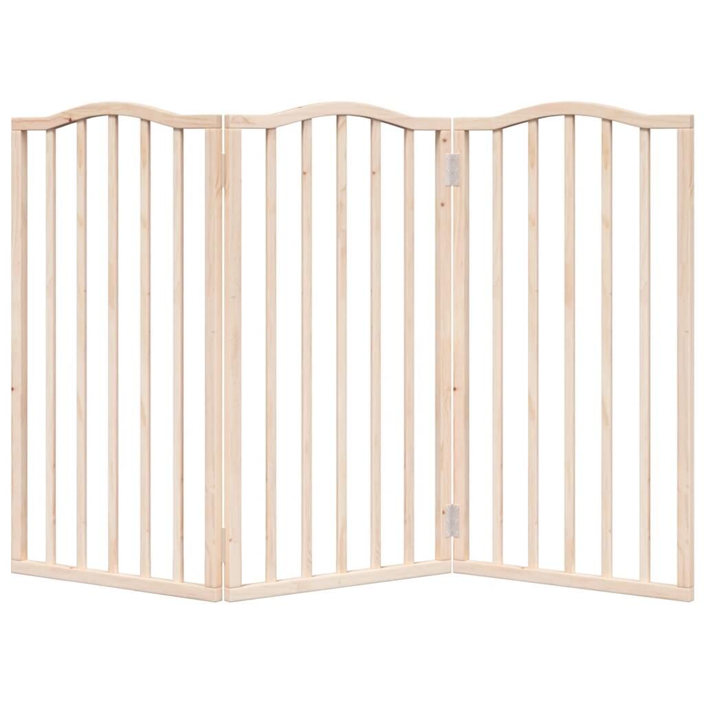 Vidaxl Puerta Para Perros Plegable 3 Paneles Madera De Álamo 150 Cm_3