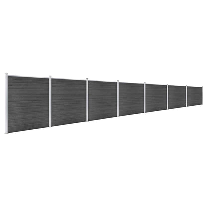 Juego De Paneles De Valla Wpc Negro 1218x186 Cm / Vetonek_3
