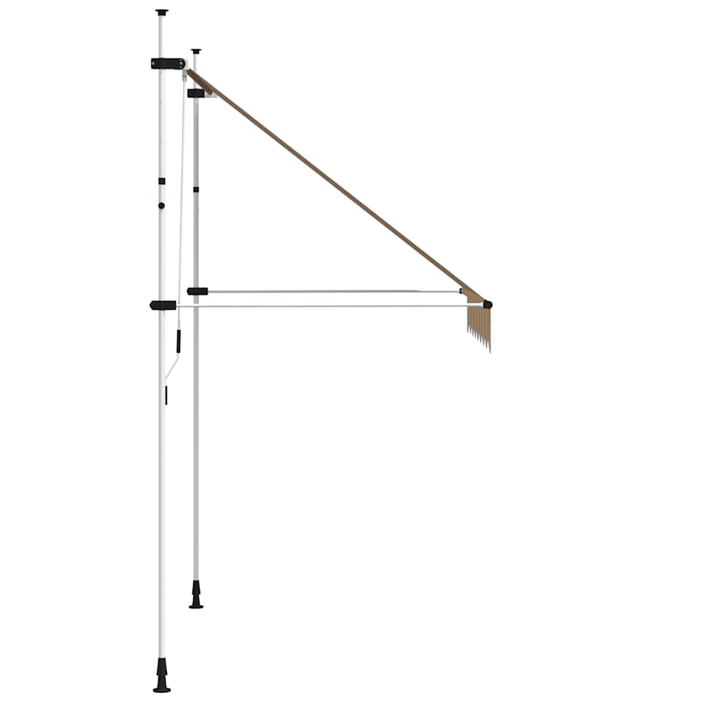 Toldo Manual Retráctil 200 Cm Amarillo Y Azul Rayas_3